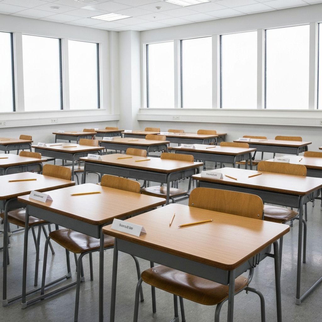 깨끗하게 정돈된 학원 강의실
