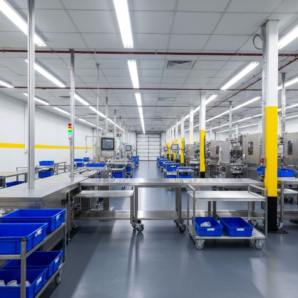 청소 완료된 공장 작업장