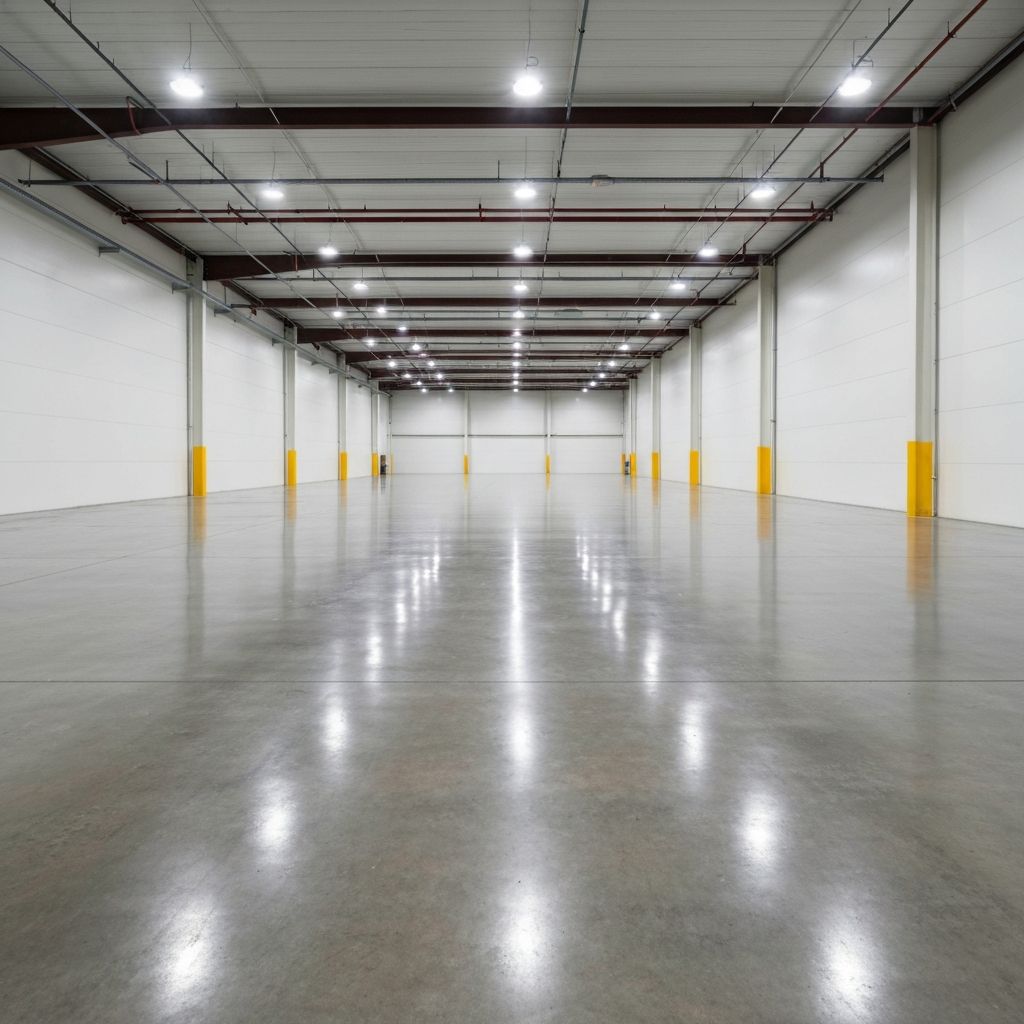 깨끗하게 정리된 공장 창고